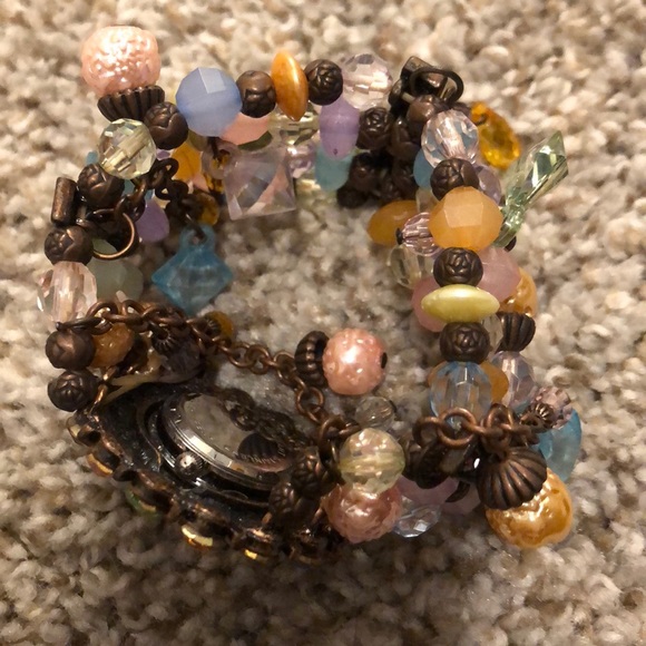 Rhinestone Face Watch With Beads - Picture 3 of 6